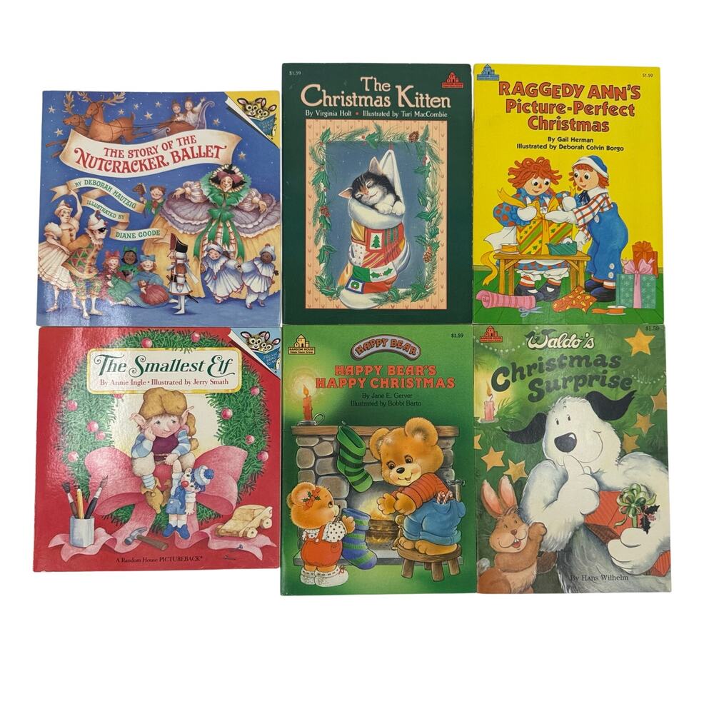 Lot of 6 Vintage Random House Christmas Holiday Children’s Books
